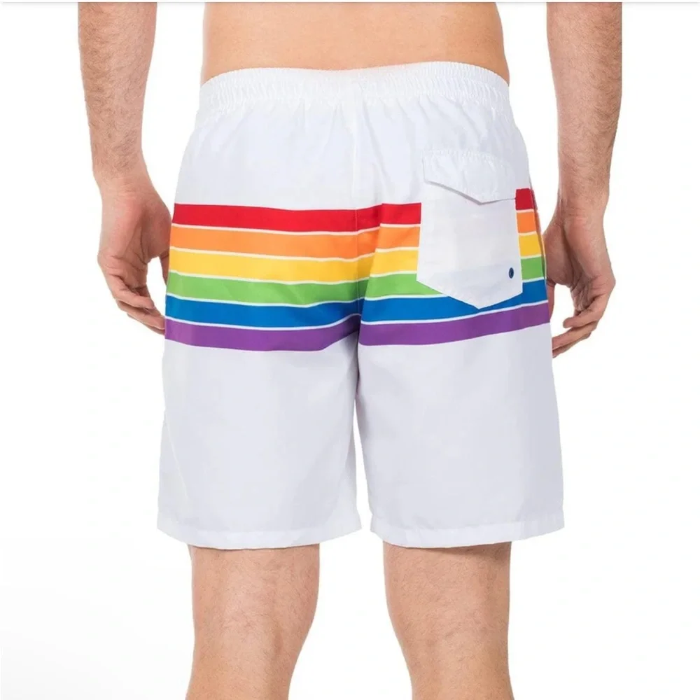 TIPSY ELVES MEN’S MEDIUM SWIM TRUNKS RAINBOW MENS SWIM NWT #382
